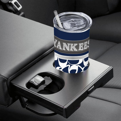 ColorFlow | New York Yankees Inspired Fashion 20oz Skinny Stainless Steel Tumbler With Straw Classic Pinstripe Style Drinkware