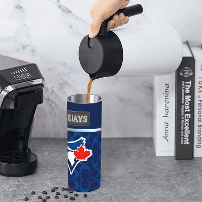 ColorFlow | Toronto Blue Jays Inspired Fashion 20oz Skinny Stainless Steel Tumbler With Straw Modern Baseball Fan Cup