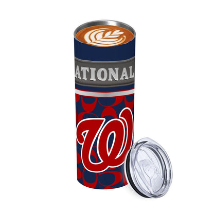 ColorFlow | Washington Nationals Inspired Fashion 20oz Skinny Stainless Steel Tumbler With Straw Modern Baseball Gift