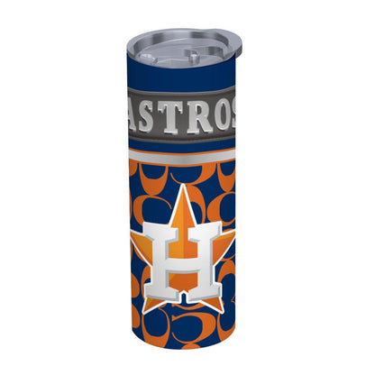 ColorFlow | Houston Astros Inspired Fashion 20oz Skinny Stainless Steel Tumbler With Straw Bold Star Baseball Drinkware