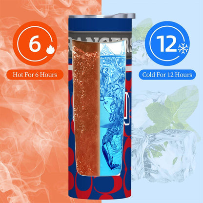 ColorFlow | Texas Rangers Inspired Fashion 20oz Skinny Stainless Steel Tumbler With Straw Dynamic MLB Fan Travel Mug