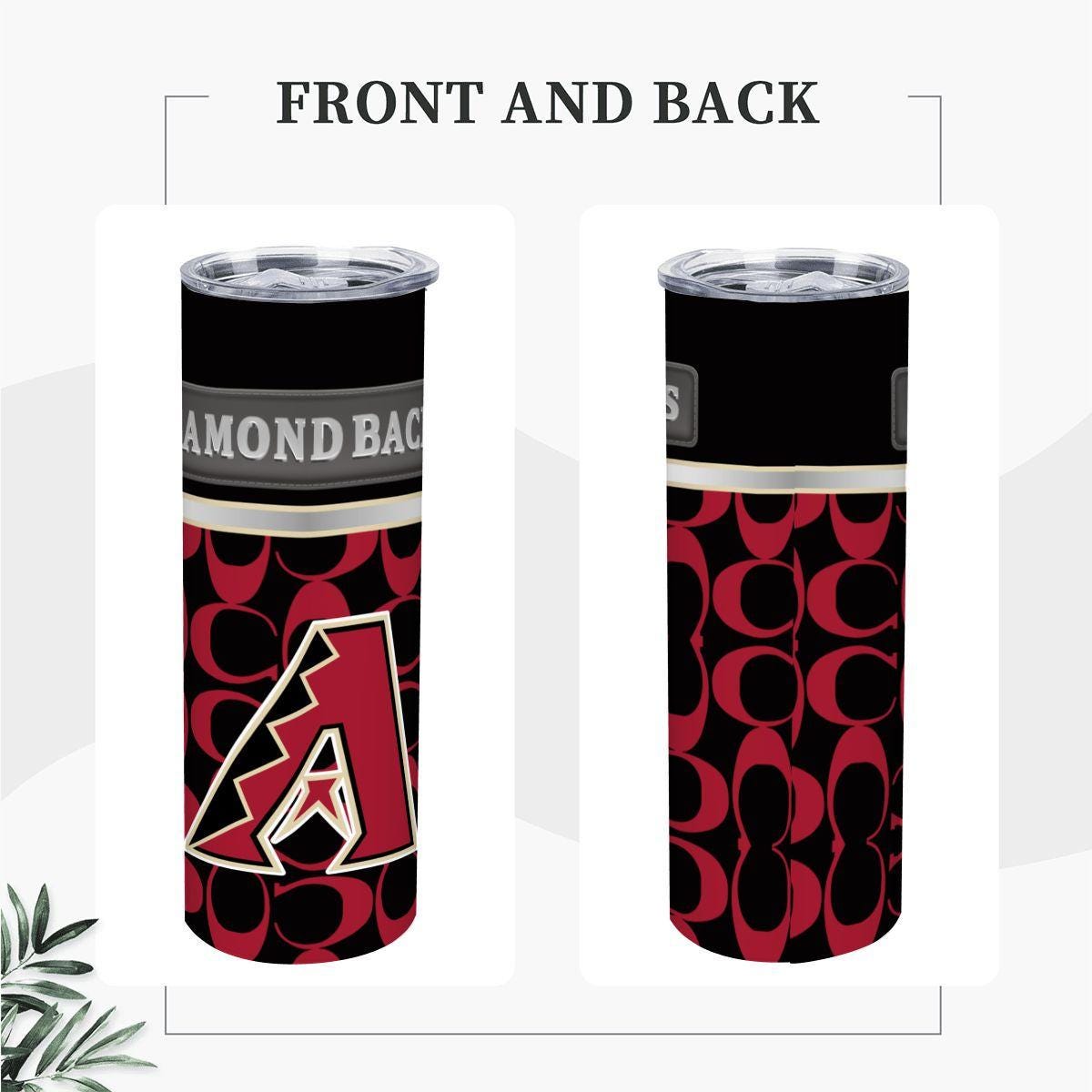 ColorFlow | Arizona Diamondbacks Inspired Fashion 20oz Skinny Stainless Steel Tumbler With Straw Bold Desert Baseball Drinkware
