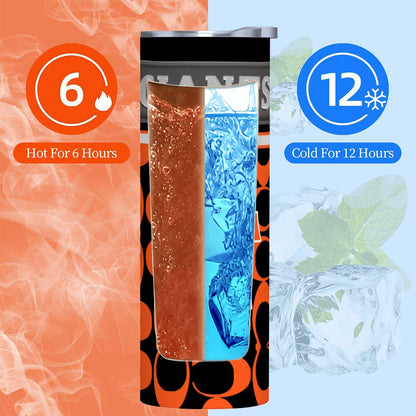 ColorFlow | San Francisco Giants Inspired Fashion 20oz Skinny Stainless Steel Tumbler With Straw Orange Black MLB Fan Gift