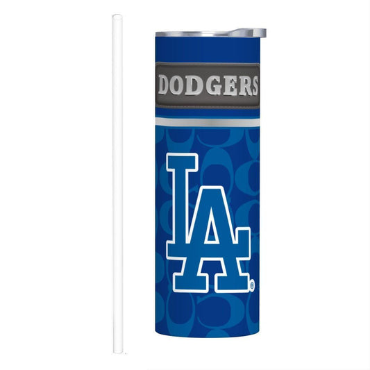 ColorFlow | Los Angeles Dodgers Inspired Fashion 20oz Skinny Stainless Steel Tumbler With Straw West Coast Baseball Drinkware