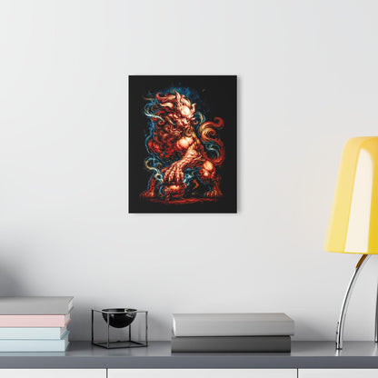 ColorFlow | Inferno Oni Guardian Beast Metal Sign Dark Japanese Demon Wall Art Fantasy Statement Decor