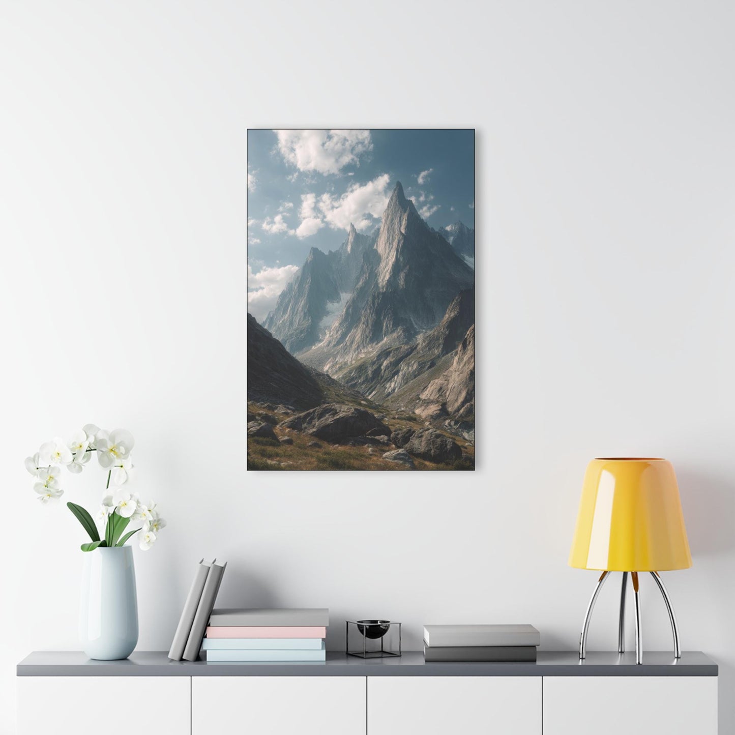 ColorFlow | Dramatic Alpine Mountain Peaks Metal Wall Art | Rugged Wilderness Landscape Decor | Modern Nature Wall Accent