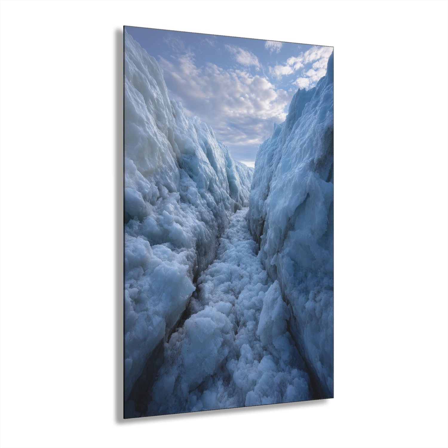 ColorFlow | Majestic Glacier Ice Passage Metal Wall Art | Frozen Arctic Landscape Decor | Cool Toned Nature Wall Accent