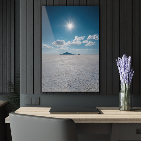 ColorFlow | Endless Salt Flats Metal Wall Art | Bright Desert Horizon Decor | Minimalist Landscape Wall Statement
