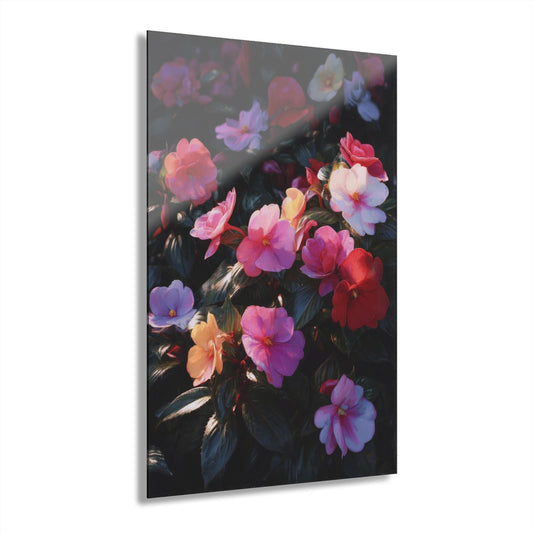 ColorFlow | Romantic Camellia Blossom Metal Wall Art | Rich Pink Floral Garden Decor | Classic Nature Wall Statement