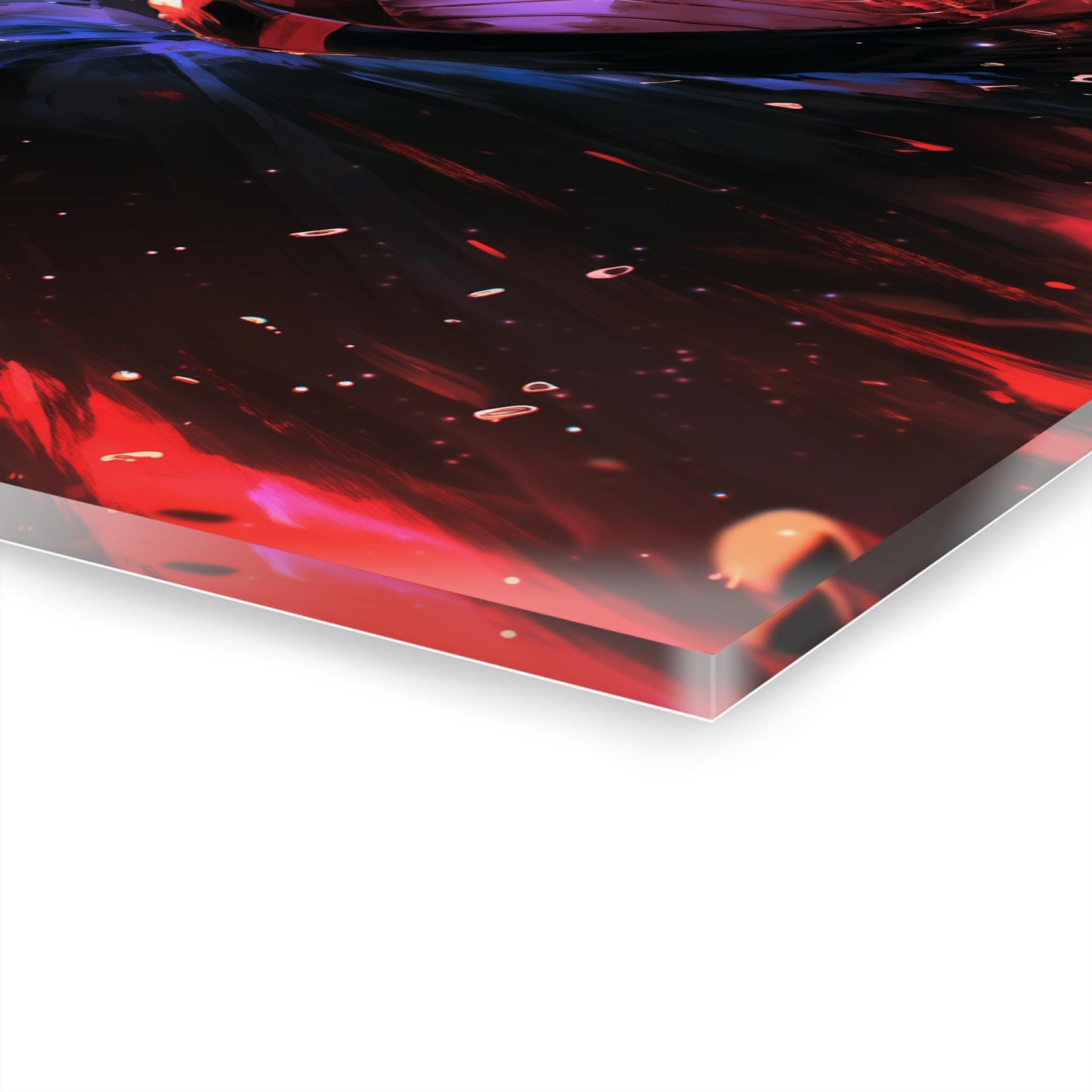 ColorFlow | Crimson Eclipse Ninja Anime Metal Wall Art | Shadow Rage Manga Inspired Room Decor