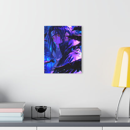 ColorFlow | Midnight Raven Shinobi Anime Metal Wall Art | Crimson Eye Manga Inspired Decor