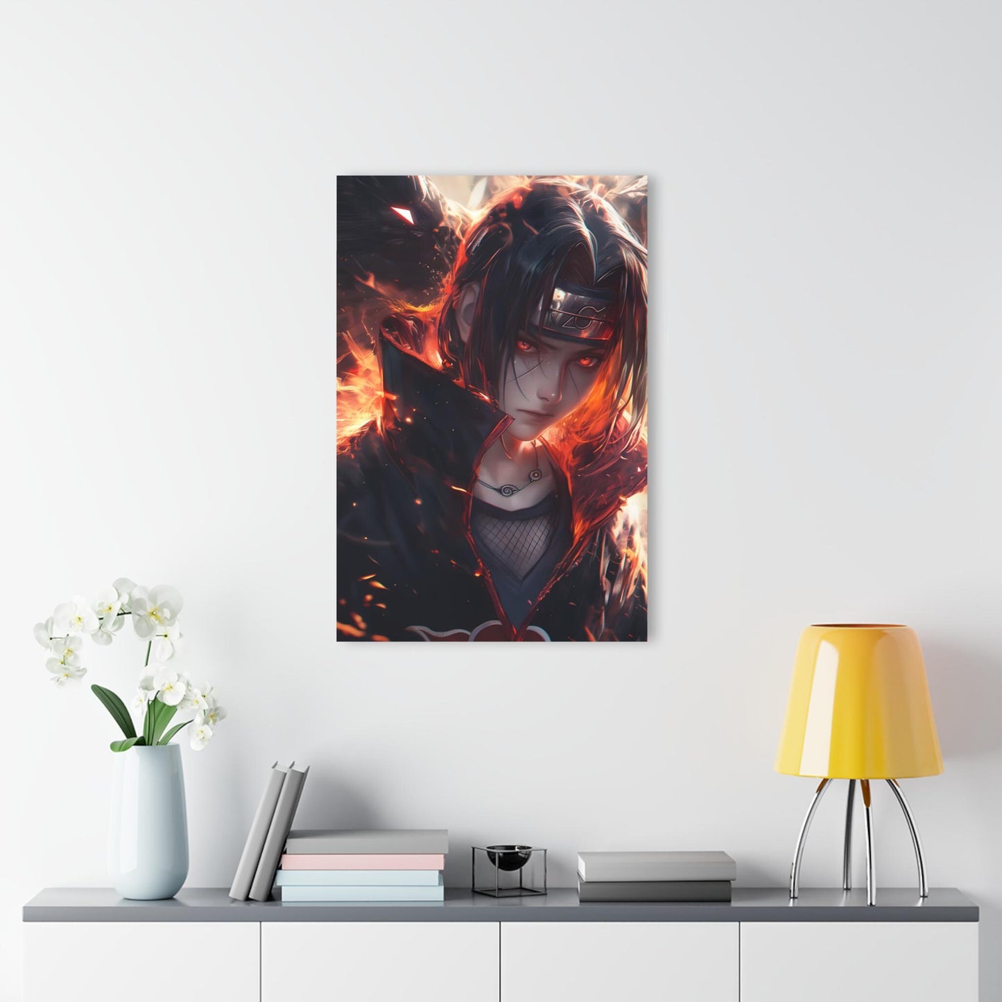 ColorFlow | Crimson Sharingan Uchiha Anime Metal Wall Art | Dark Flame Manga Inspired Decor