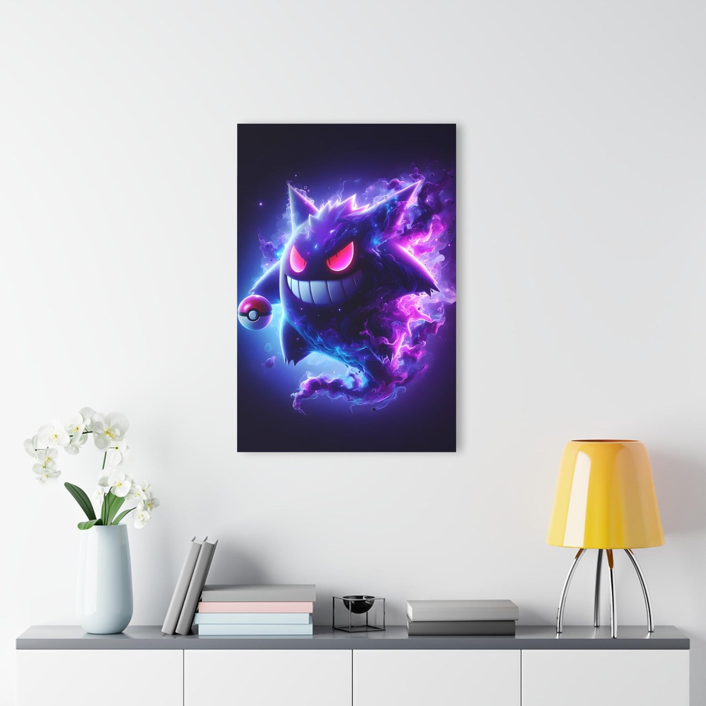 ColorFlow | Neon Phantom Creature Metal Wall Art | Electric Purple Gamer Room Decor