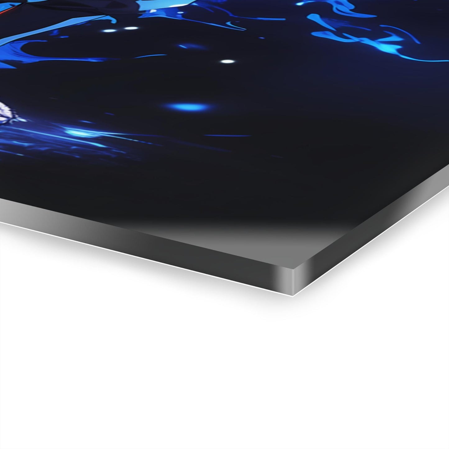 ColorFlow | Fire and Ice Rival Ninjas Anime Metal Wall Art | Dual Element Manga Inspired Decor