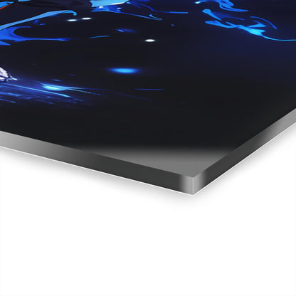 ColorFlow | Fire and Ice Rival Ninjas Anime Metal Wall Art | Dual Element Manga Inspired Decor