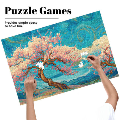 ColorFlow | Cherry Blossom Dreamscape Wooden Jigsaw Puzzle Art Inspired Mindful Puzzle Gift