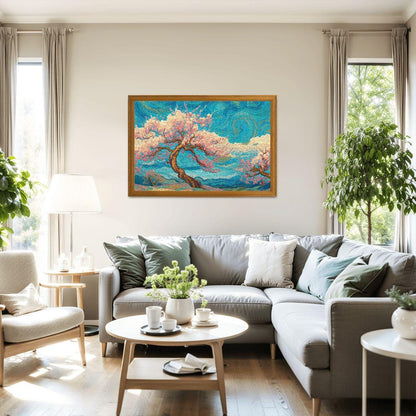 ColorFlow | Cherry Blossom Dreamscape Wooden Jigsaw Puzzle Art Inspired Mindful Puzzle Gift