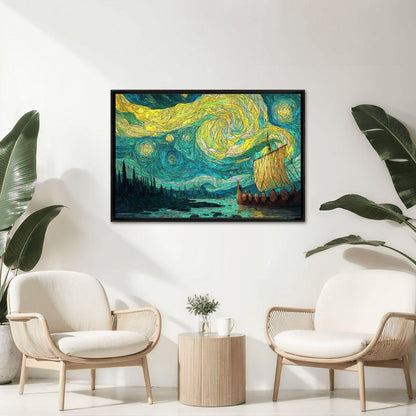 ColorFlow | Nordic Star Sail Wooden Jigsaw Puzzle Mythic Voyage Art Inspired Puzzle
