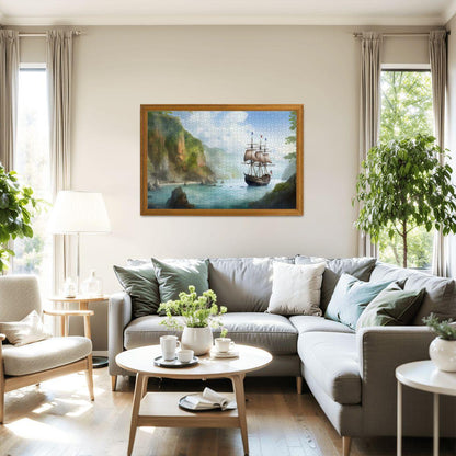 ColorFlow | Hidden Cove Expedition Wooden Jigsaw Puzzle Coastal Escape Art Puzzle