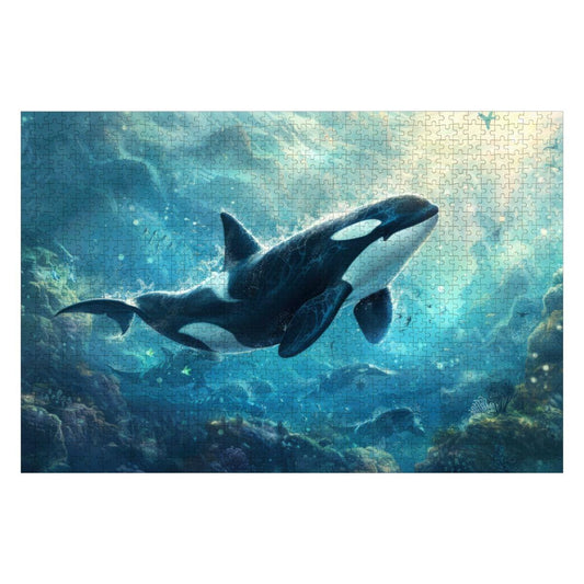 ColorFlow | Ocean Guardian Orca Wooden Jigsaw Puzzle Majestic Marine Life Art Puzzle