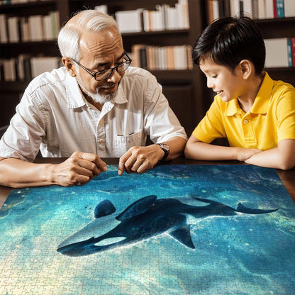 ColorFlow | Ocean Guardian Orca Wooden Jigsaw Puzzle Majestic Marine Life Art Puzzle