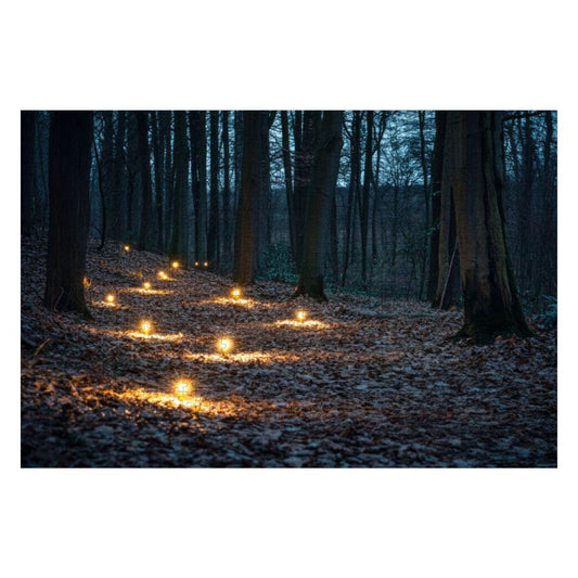 ColorFlow | Enchanted Lantern Forest Wooden Jigsaw Puzzle Mystical Woodland Light Art Puzzle