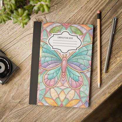 ColorFlow | Pastel Butterfly Composition Notebook Soft Aesthetic Journal for Students Writers and Everyday Note Taking