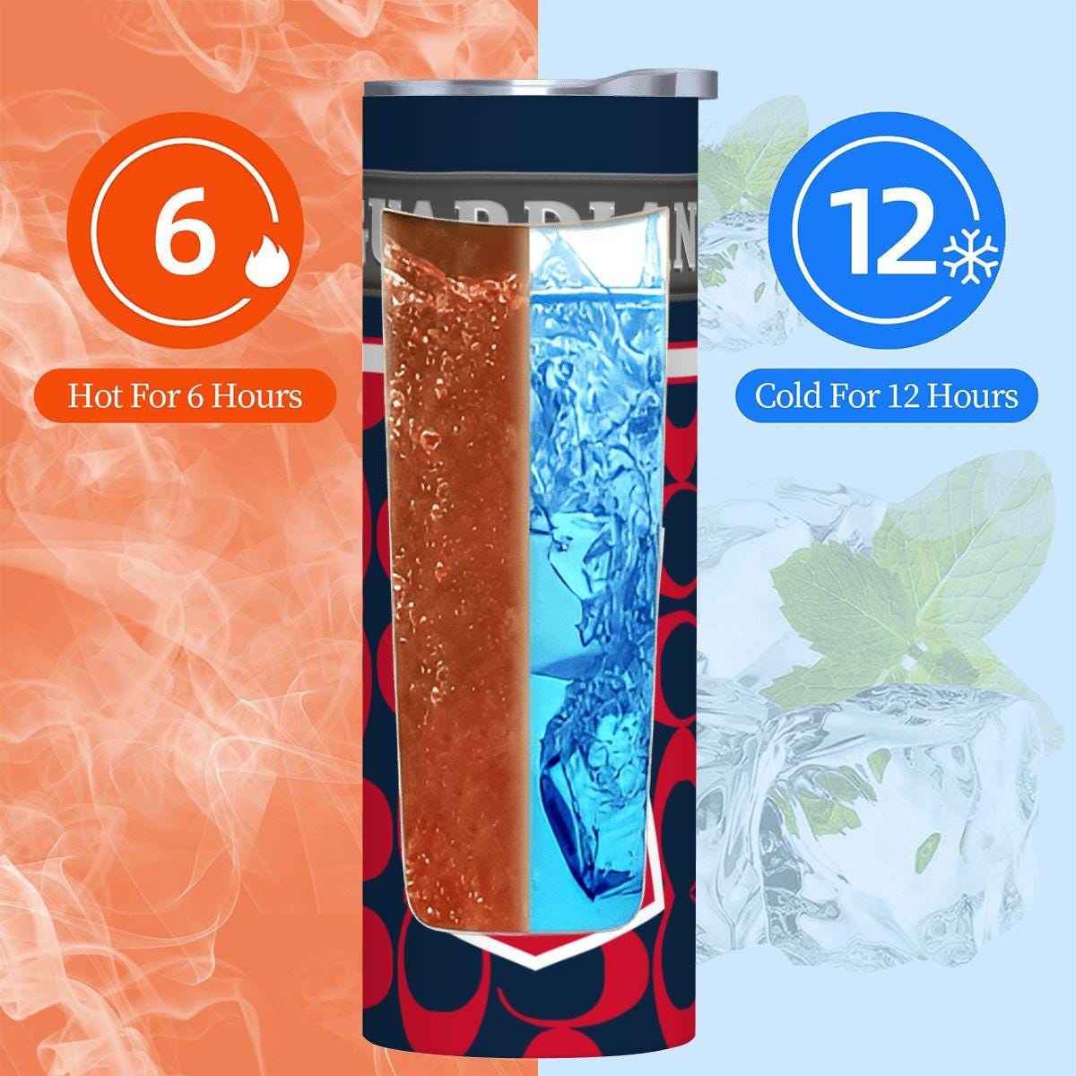 ColorFlow | Cleveland Guardians Inspired Fashion 20oz Skinny Stainless Steel Tumbler With Straw Bold Baseball Style Cup