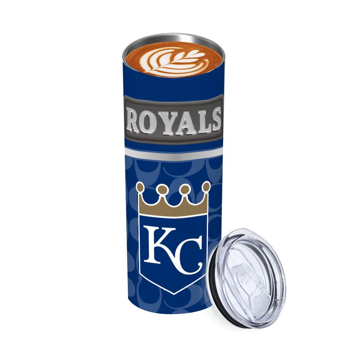 ColorFlow | Kansas City Royals Inspired Fashion 20oz Skinny Stainless Steel Tumbler With Straw Classic MLB Fan Gift