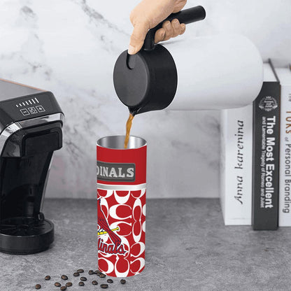 ColorFlow | St Louis Cardinals Inspired Fashion 20oz Skinny Stainless Steel Tumbler With Straw Premium Fan Drinkware