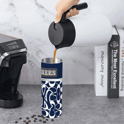 ColorFlow | New York Yankees Inspired Fashion 20oz Skinny Stainless Steel Tumbler With Straw Classic Pinstripe Style Drinkware