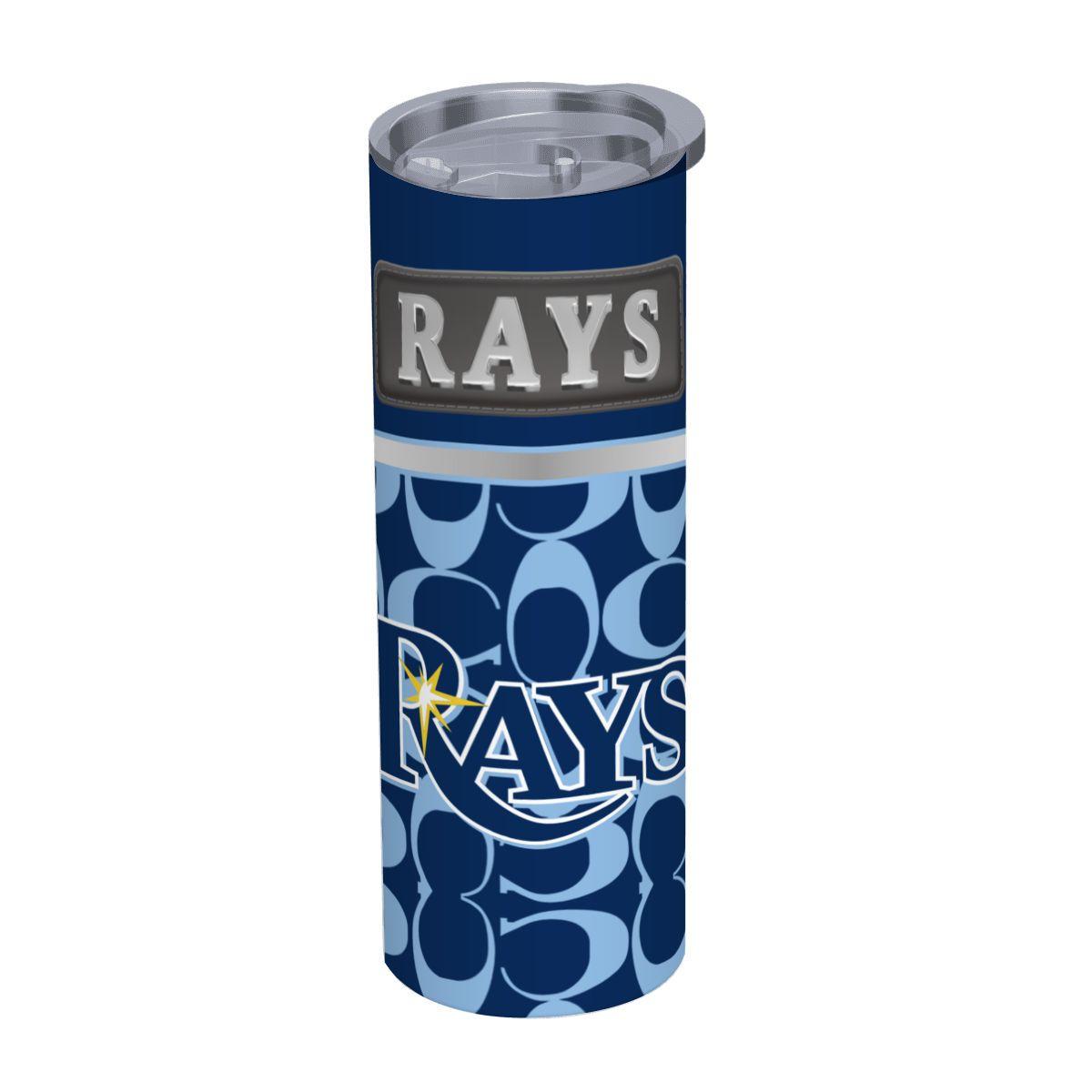 ColorFlow | Tampa Bay Rays Inspired Fashion 20oz Skinny Stainless Steel Tumbler With Straw Coastal Baseball Fan Gift