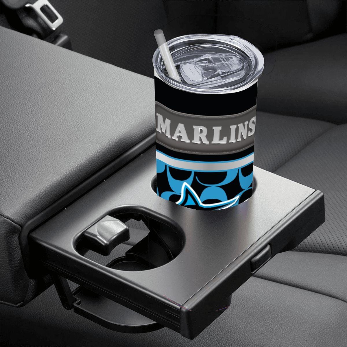 ColorFlow | Miami Marlins Inspired Fashion 20oz Skinny Stainless Steel Tumbler With Straw Sleek MLB Style Drinkware