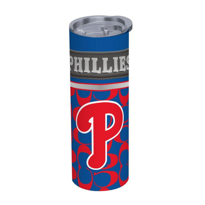 ColorFlow | Philadelphia Phillies Inspired Fashion 20oz Skinny Stainless Steel Tumbler With Straw Retro Game Day Drinkware