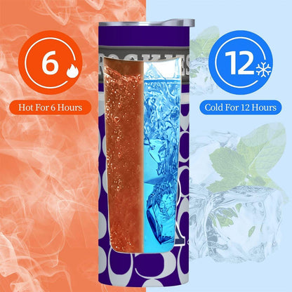 ColorFlow | Colorado Rockies Inspired Fashion 20oz Skinny Stainless Steel Tumbler With Straw Purple Baseball Fan Travel Cup