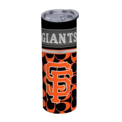 ColorFlow | San Francisco Giants Inspired Fashion 20oz Skinny Stainless Steel Tumbler With Straw Orange Black MLB Fan Gift