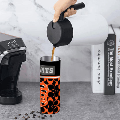 ColorFlow | San Francisco Giants Inspired Fashion 20oz Skinny Stainless Steel Tumbler With Straw Orange Black MLB Fan Gift