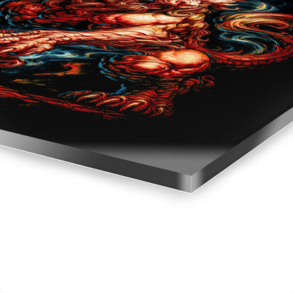 ColorFlow | Inferno Oni Guardian Beast Metal Sign Dark Japanese Demon Wall Art Fantasy Statement Decor