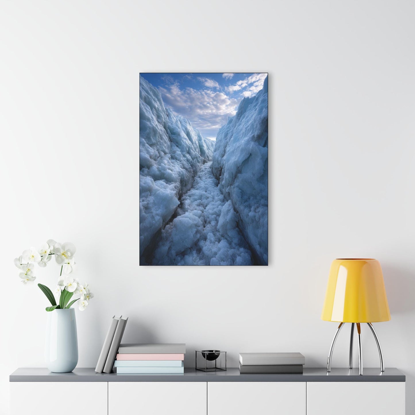 ColorFlow | Majestic Glacier Ice Passage Metal Wall Art | Frozen Arctic Landscape Decor | Cool Toned Nature Wall Accent