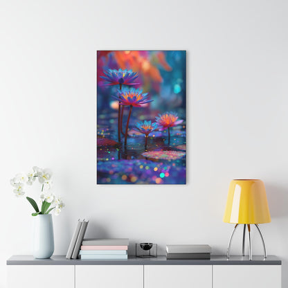 ColorFlow | Radiant Neon Lotus Metal Wall Art | Glowing Water Lily Decor | Modern Botanical Wall Statement
