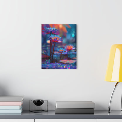 ColorFlow | Radiant Neon Lotus Metal Wall Art | Glowing Water Lily Decor | Modern Botanical Wall Statement