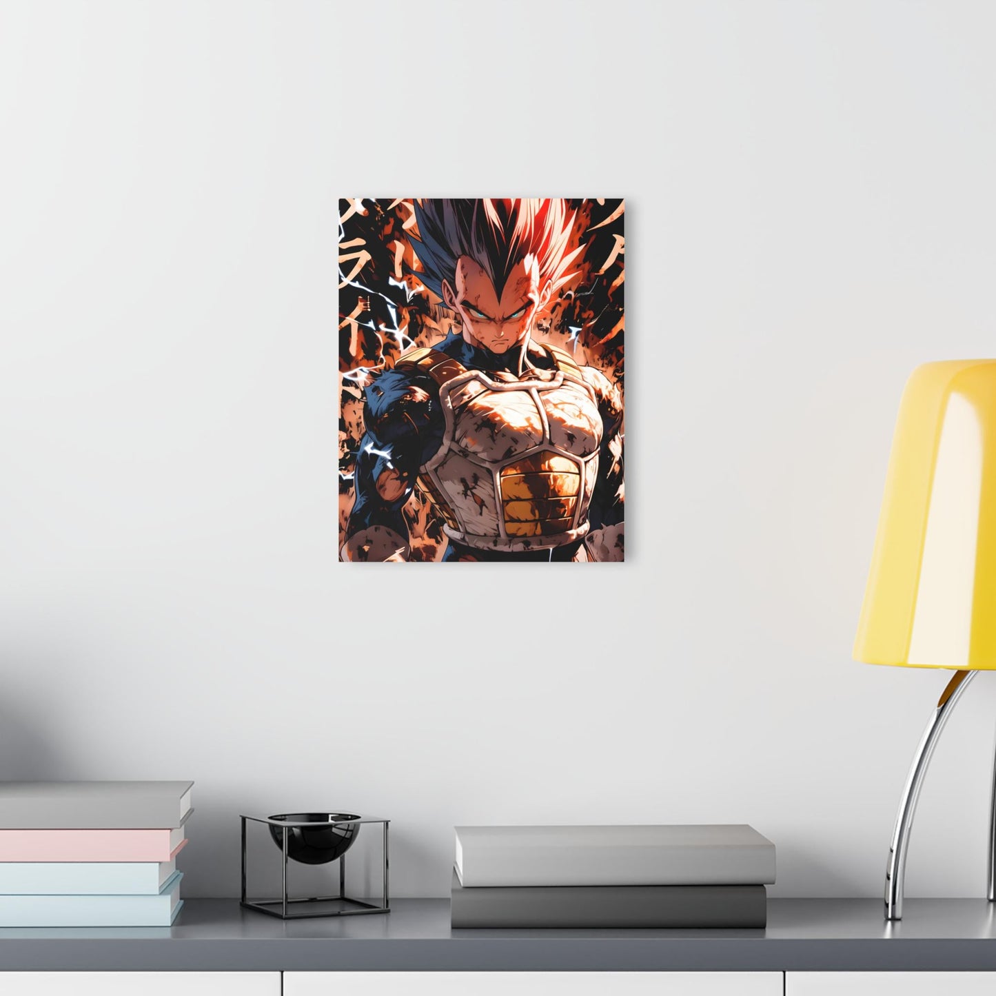 ColorFlow | Infernal Pride Saiyan Prince Anime Metal Wall Art | Lightning Fury Manga Artwork