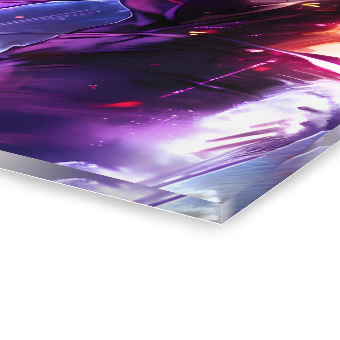 ColorFlow | Violet Aura Saiyan Prince Anime Metal Wall Art | Galactic Energy Manga Inspired Decor