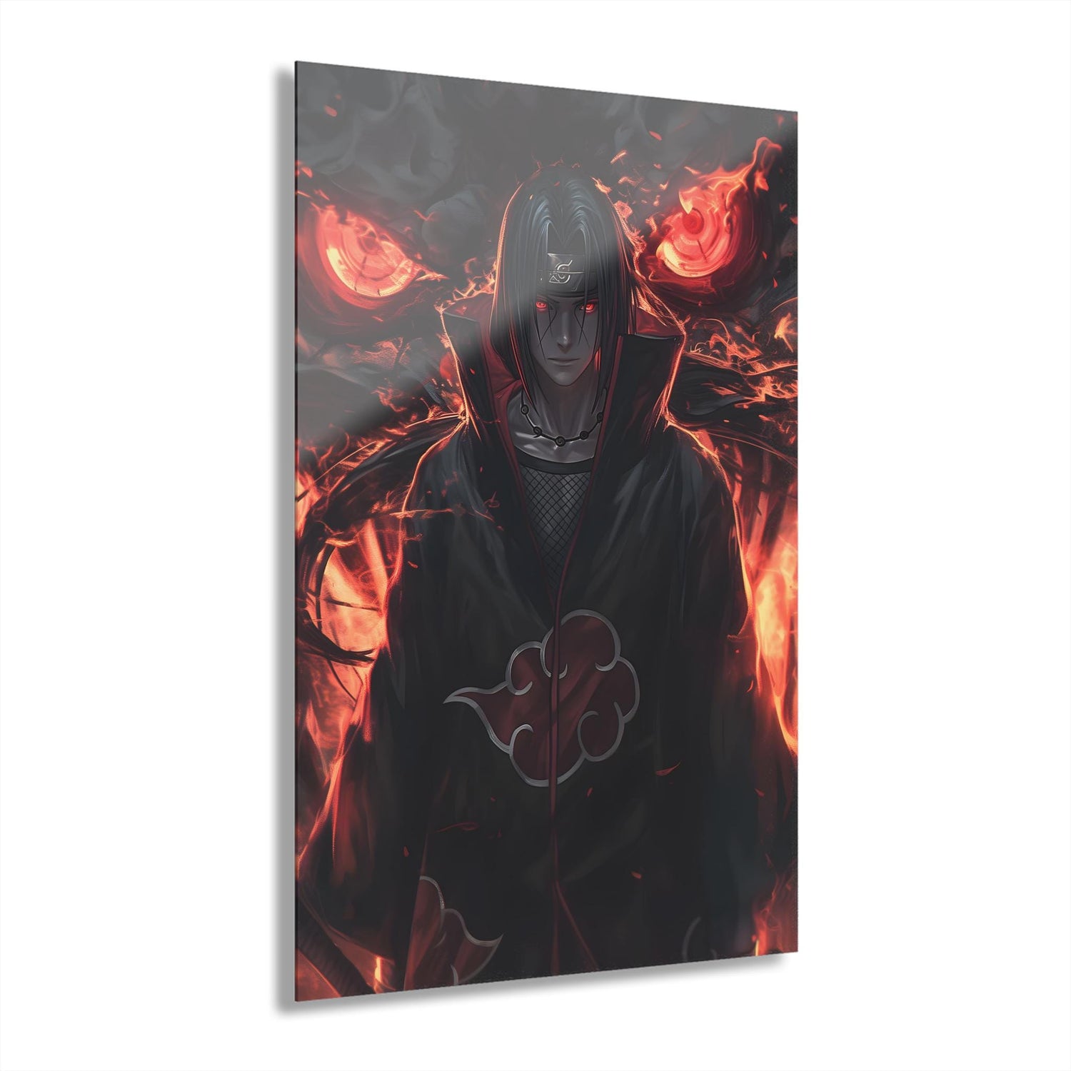 ColorFlow | Infernal Genjutsu Master Anime Metal Wall Art | Scarlet Eye Illusion Manga Decor