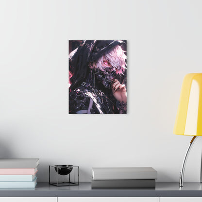 ColorFlow | Cyber Reaper Hooded Assassin Metal Wall Art | Dark Futuristic Anime Decor