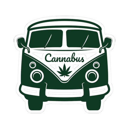 Cannabus Sticker | Retro Marijuana Van Decal, Waterproof Vinyl Stoner Gift