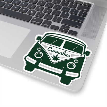 Cannabus Sticker | Retro Marijuana Van Decal, Waterproof Vinyl Stoner Gift
