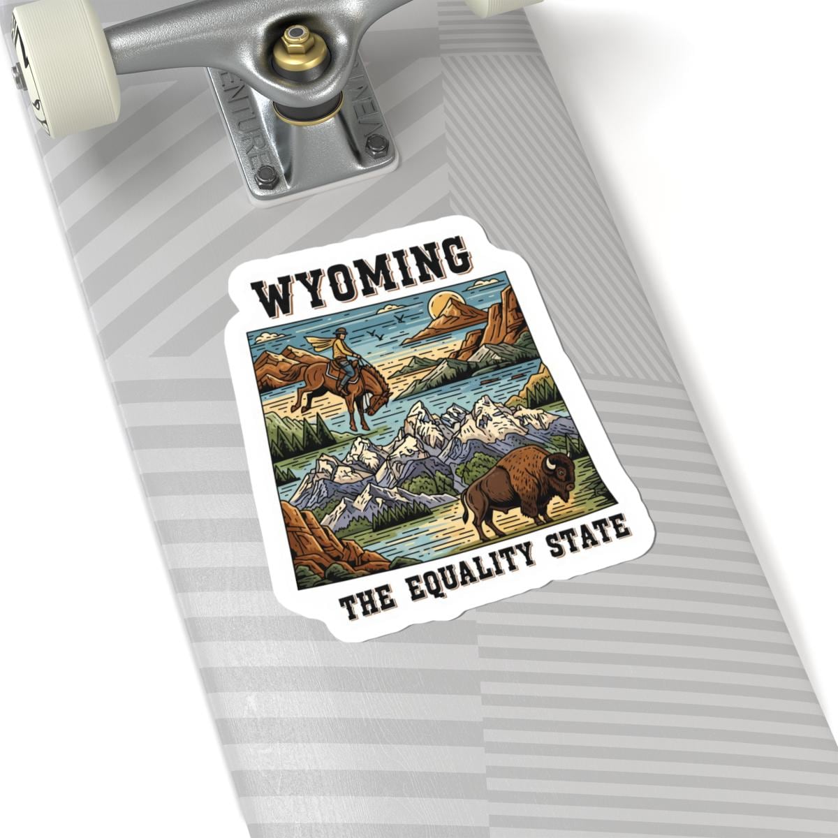 Wyoming Sticker Pack | Cowboy Bison Mountain Art, Equality State Vinyl (Glossy/Matte/Holographic)