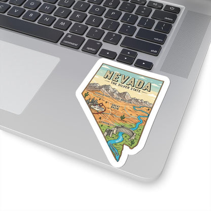 Nevada The Silver State Vinyl Sticker | Waterproof Durable Decal (USA Made)