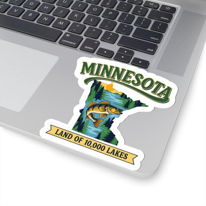 Minnesota Walleye Fishing Sticker | Land of 10,000 Lakes Decal (Waterproof)